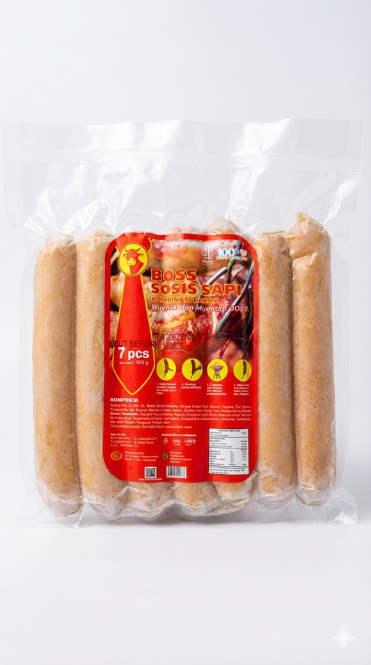 BOSS Sosis Sapi Kombinasi Bakar 7pcs 550g